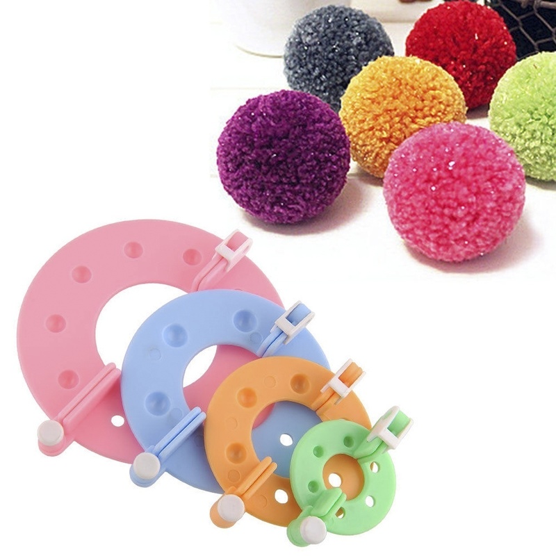 Pom Pom Maker Tool - 8 Stuks 4 Maten Pluis Bal