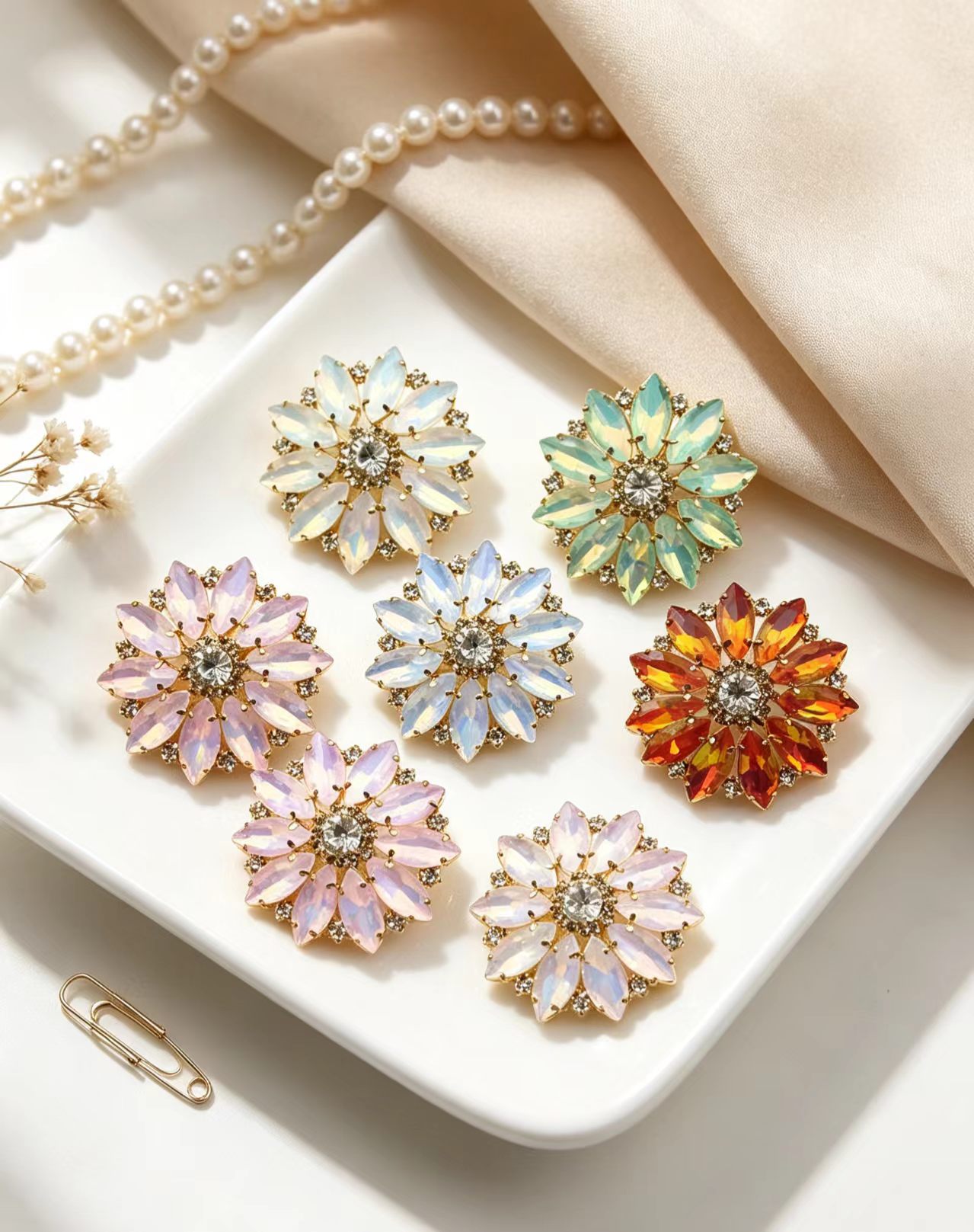 Sew On Rhinestone - Gemengde kleur bloem marquise hars kristallen
