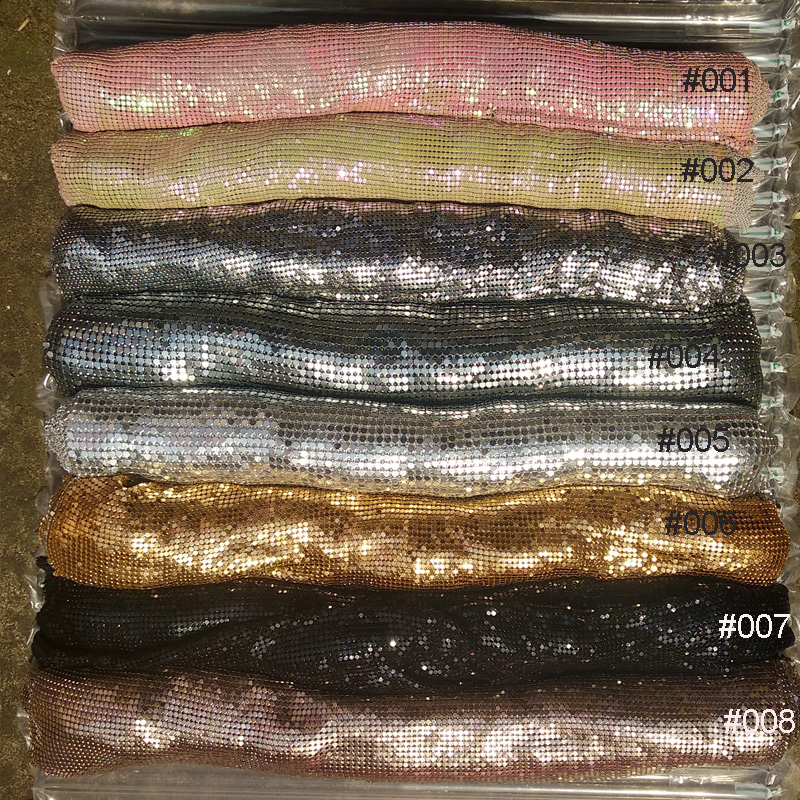 Crystal Mesh Fabric - 2019 Mode Stof Goud Zilver Metalen