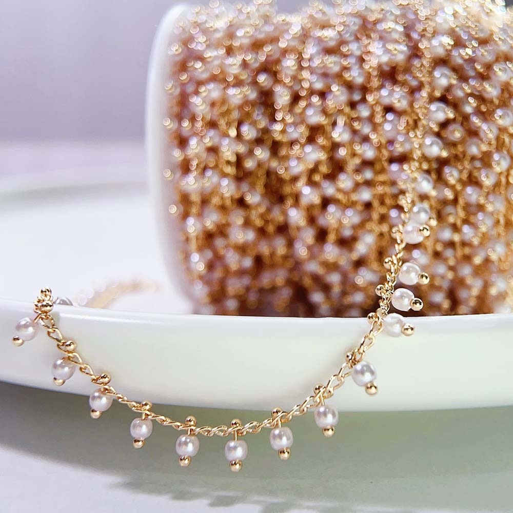 Pearl Trim Chain - 0.5M 1M Imitatie Parel Bal Charme