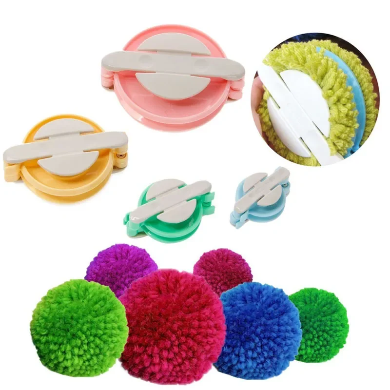Pom Pom Maker Tool - 4 Formaten Wolbalmaker Brei Gereedschap Garen