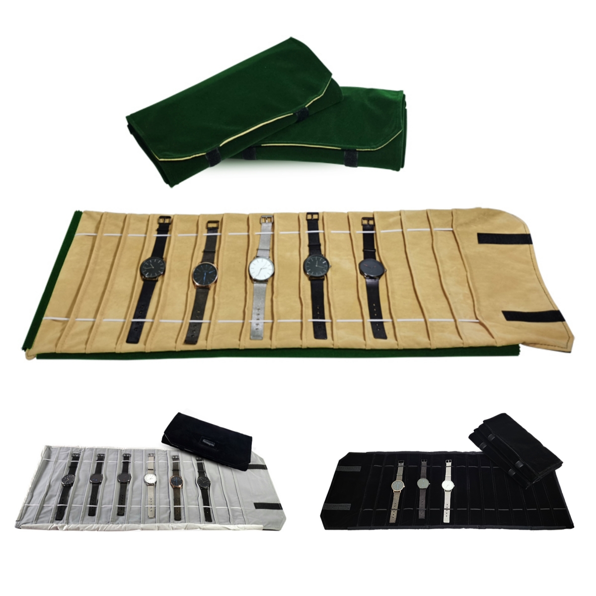 Velvet Ribbon Roll - Fluwelen Horloge Roltas Sieradenhoes Sieraden Opbergen