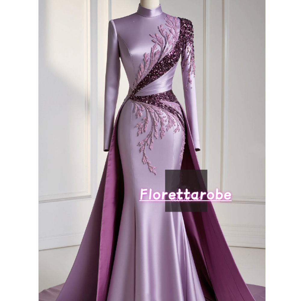 Applique Patch Flower - Florettarobe prachtige paarse satijnen lovertjes appliqués