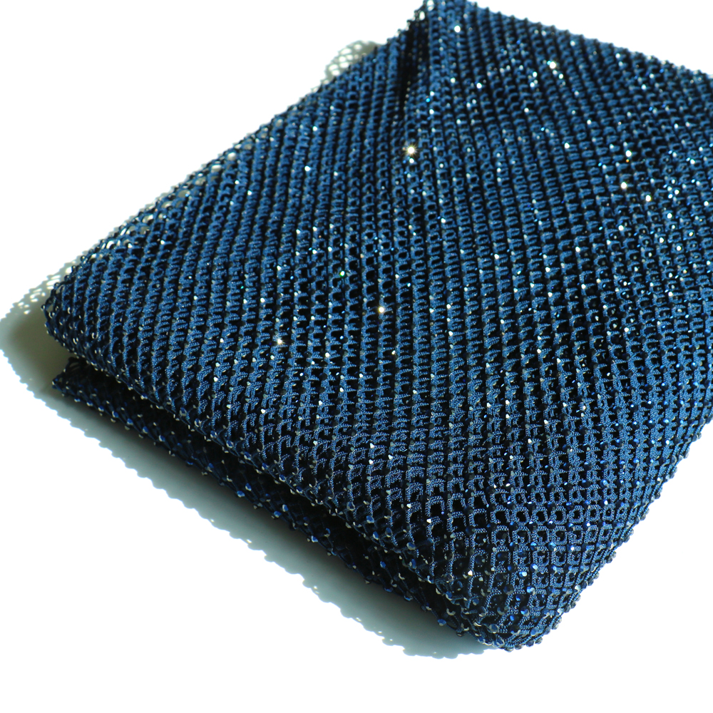 Crystal Mesh Fabric - SS10 Steentjes Mesh Navy Kleur Stof