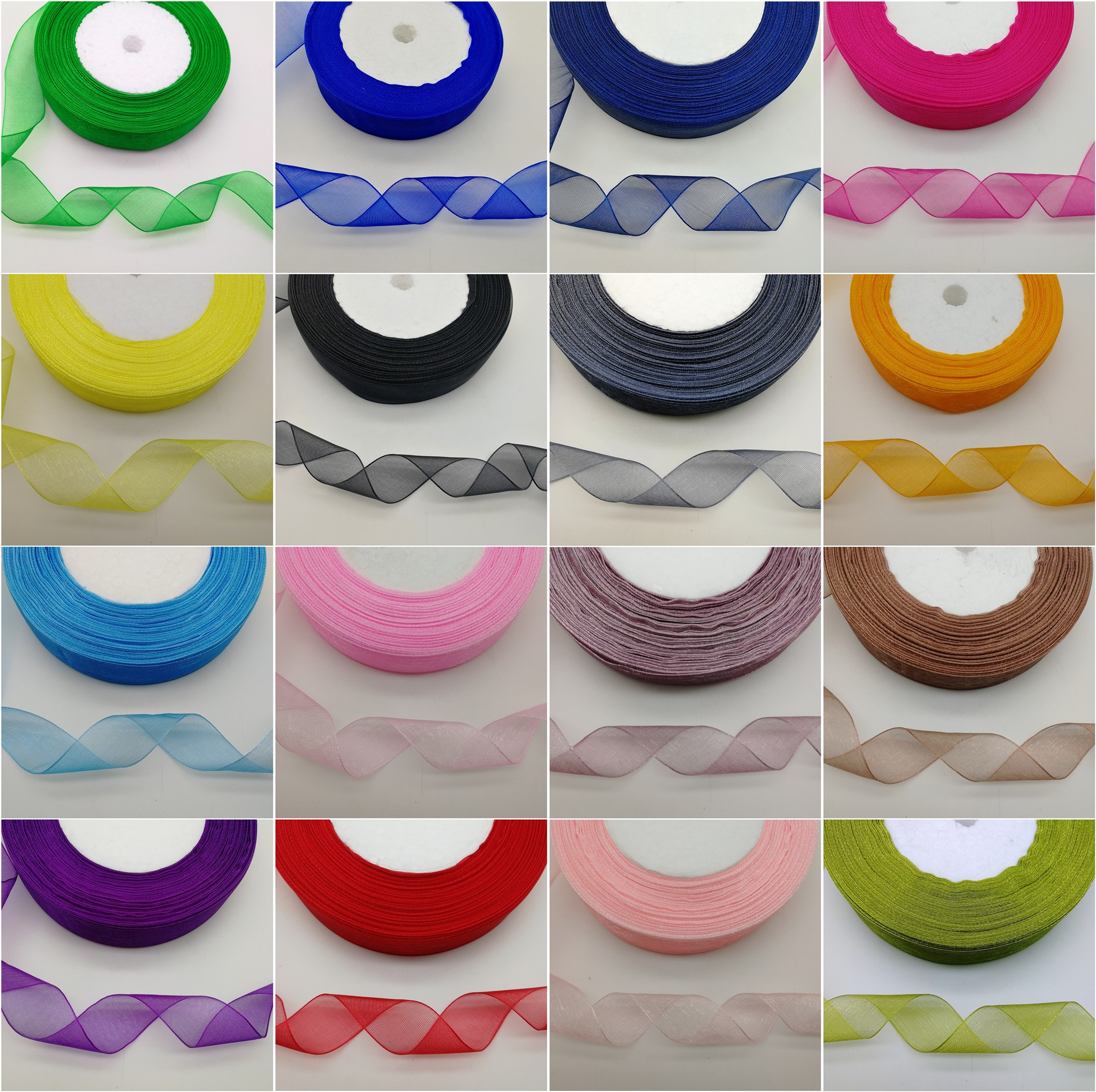 Organza Ribbon Spool - 50 Yards 10/20/25Mm Breedte Spool Satijn
