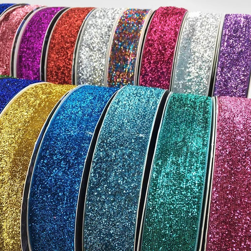Velvet Ribbon Roll - 5 meter rolbreedte 25 mm sprankelend