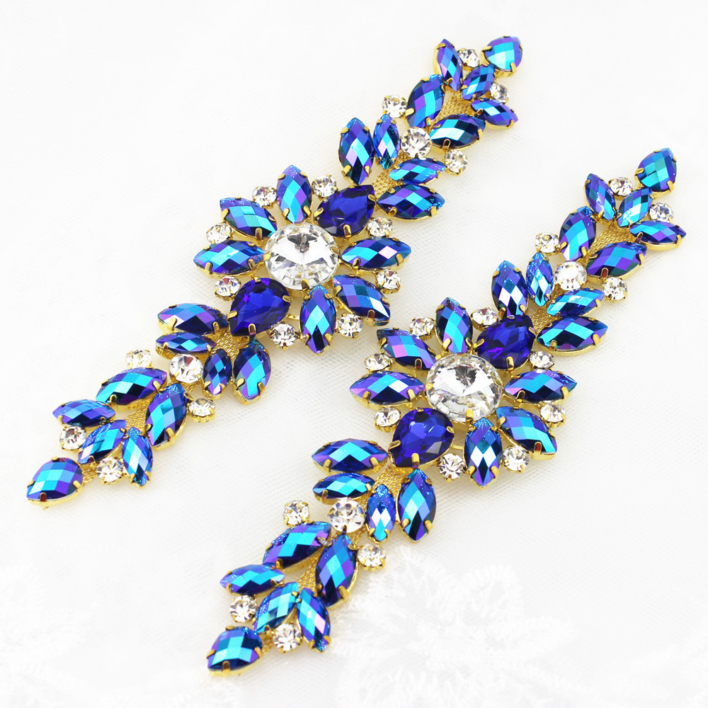 Sew On Rhinestone - 18.2X5.5cm AB naaien op Rhinestone Patch