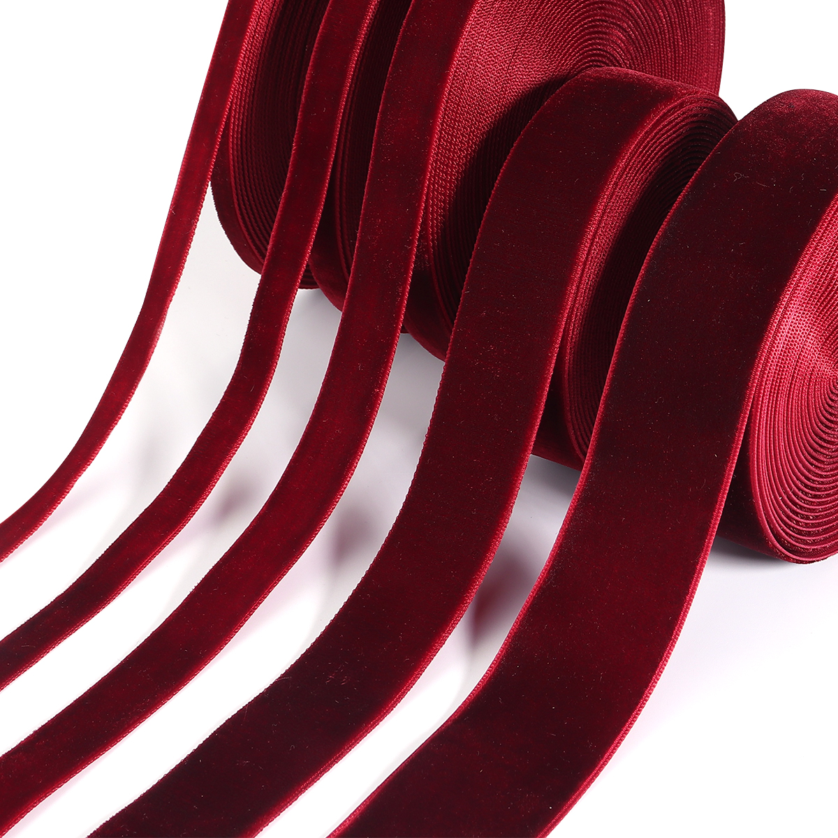 Velvet Ribbon Roll - 5-10 yards/roll Fluwelen Linten Zwart Wijn