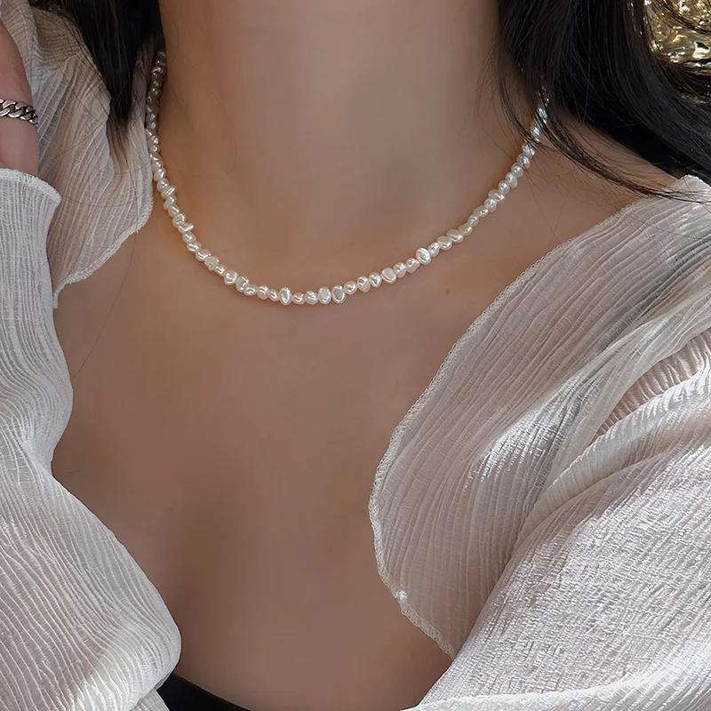Pearl Trim Chain - Hengsheng 4-5mm Barokke Zoetwaterparel Kettingen 38cm