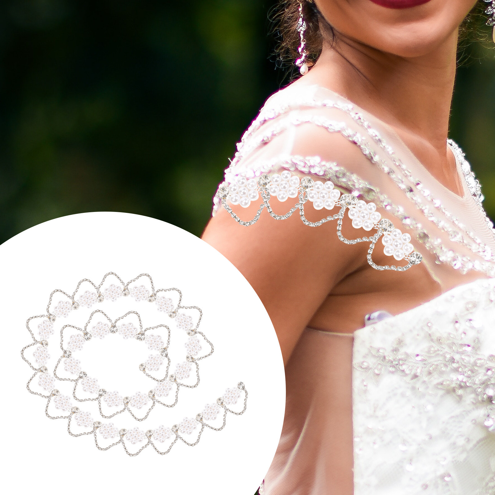 Pearl Trim Chain - Rijnsten parelketting trim premium DIY kledingversiering
