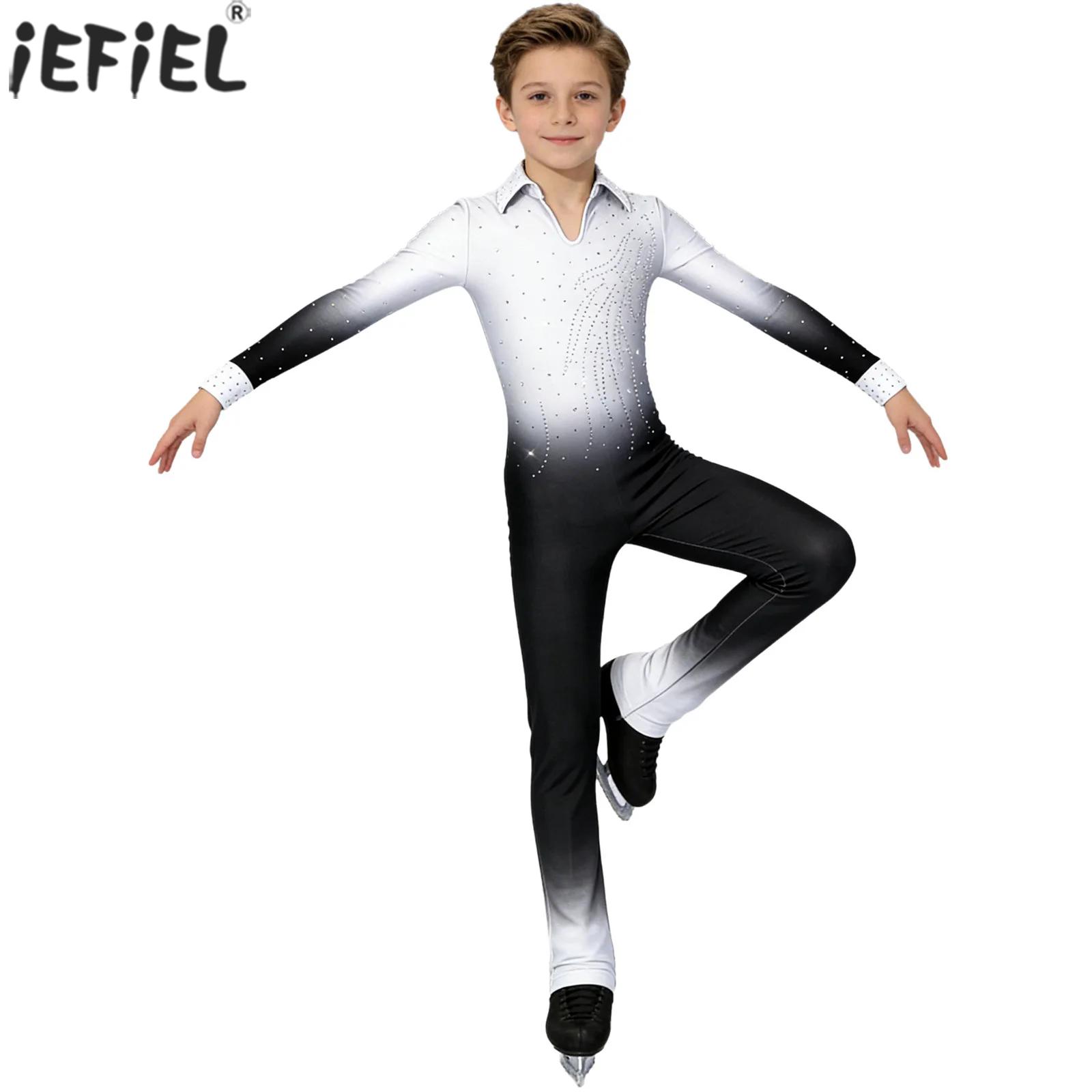 Rhinestone Banding Trim - Kinderen Jongens Kunstschaatsen Dans Jumpsuit Sparkly