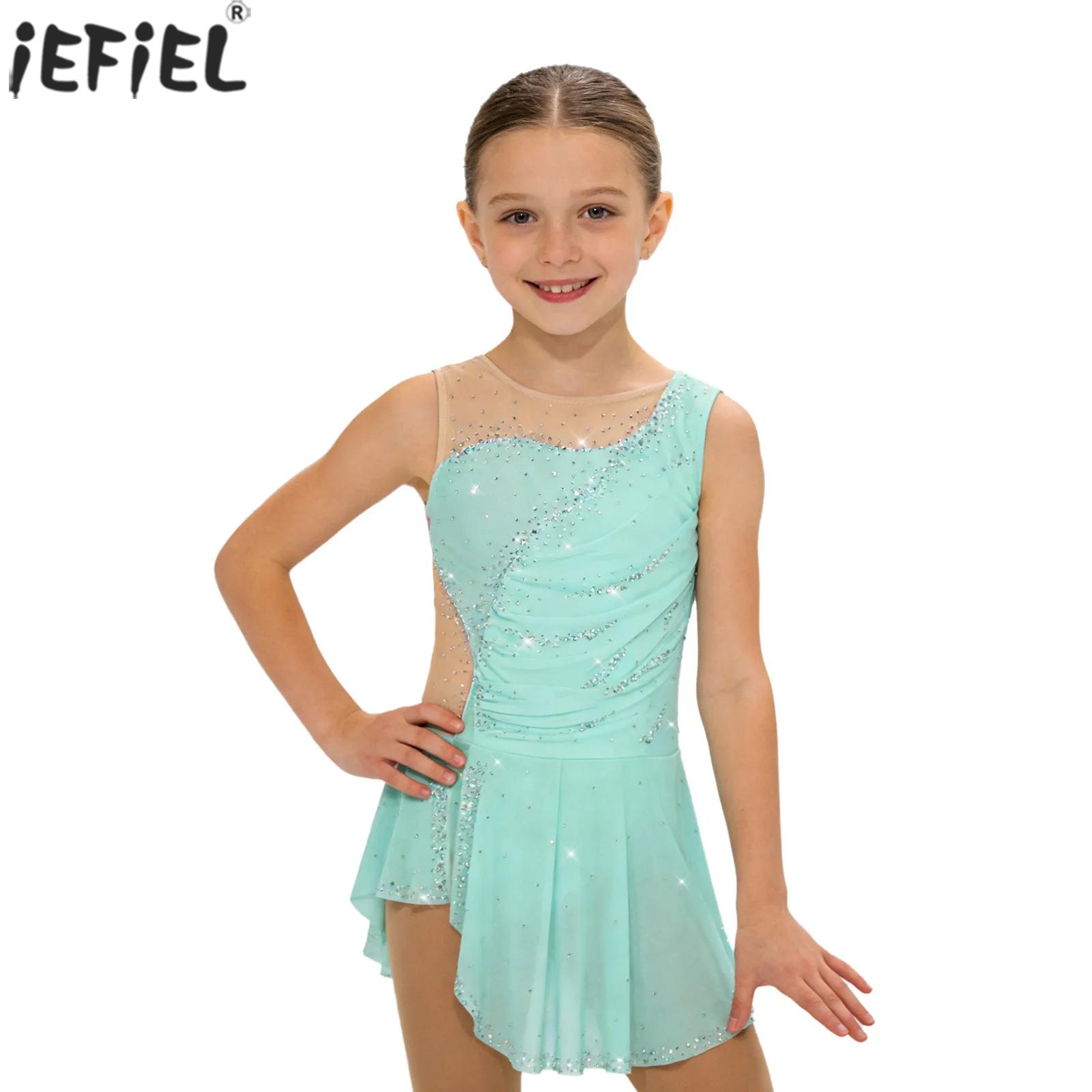 Rhinestone Banding Trim - Kinderen Meisjes Figuur Schaatsen Danskostuum Mouwloos