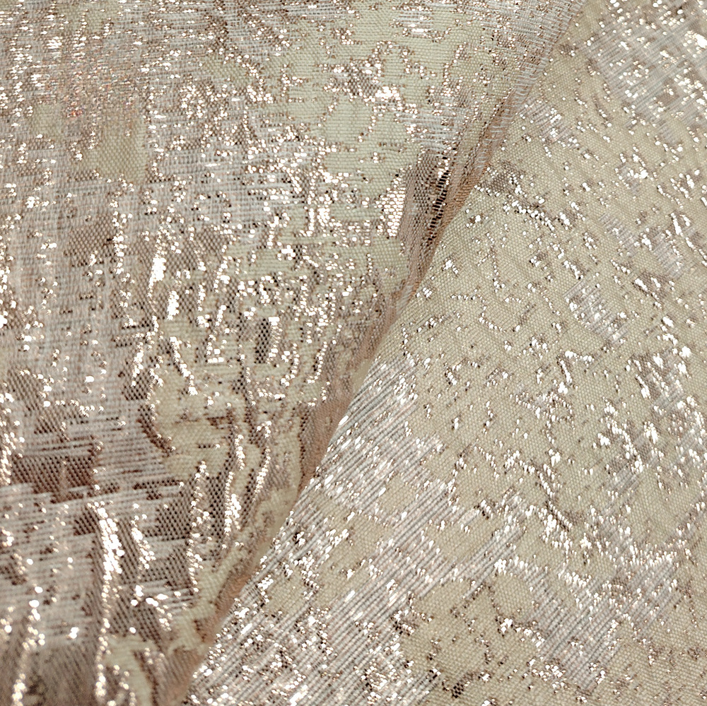 Crystal Mesh Fabric - Reliëf gouden zijde jacquard stof retro