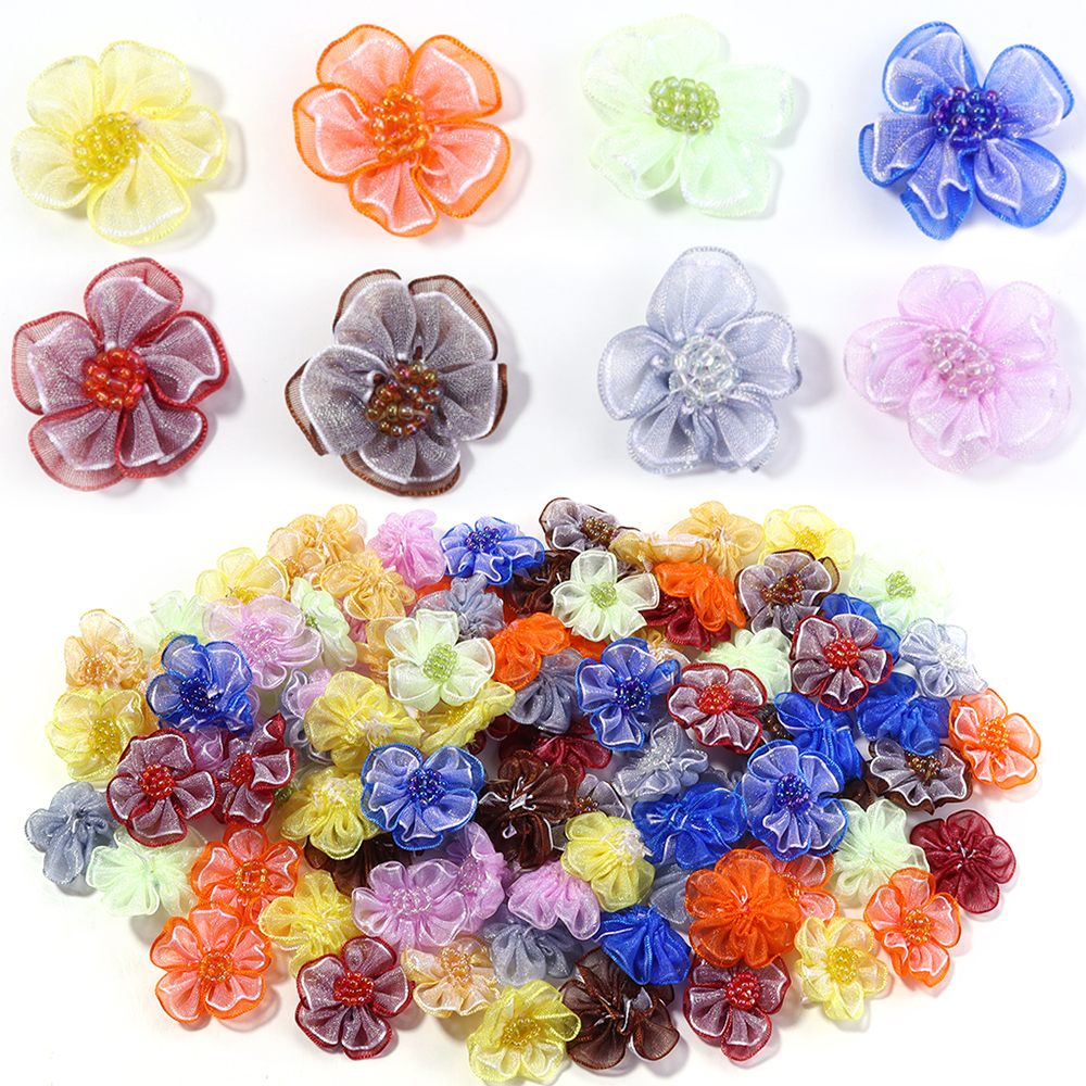 Applique Patch Flower - 10 stks/partij Mesh Bloem Applique Voor