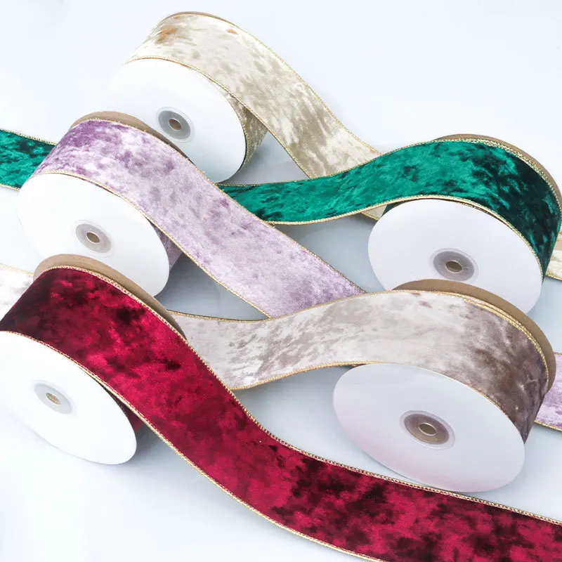 Velvet Ribbon Roll - 50MM Wired Edge Omkeerbaar Fluwelen Metallic