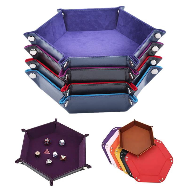 Velvet Ribbon Roll - Opvouwbare zeshoekige dobbelstenen opbergbak van PU