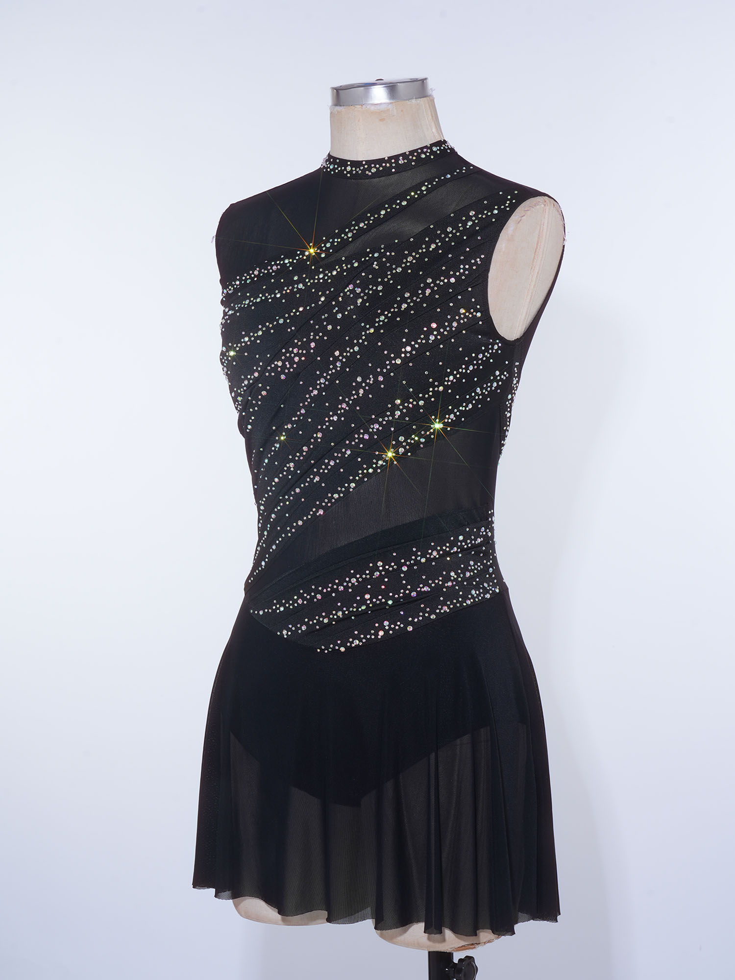 Rhinestone Banding Trim - Rhinestone vrouwen backless jumpsuit met onregelmatige