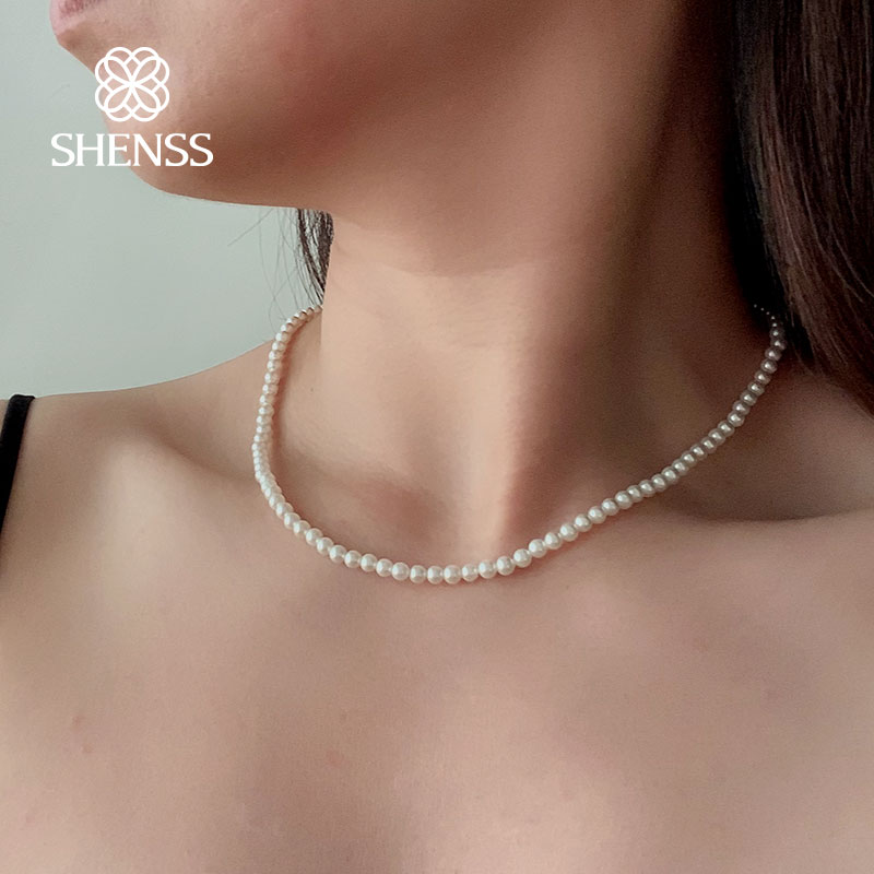Pearl Trim Chain - Elegante 4Mm Shell Parel Ketting 40-60Cm