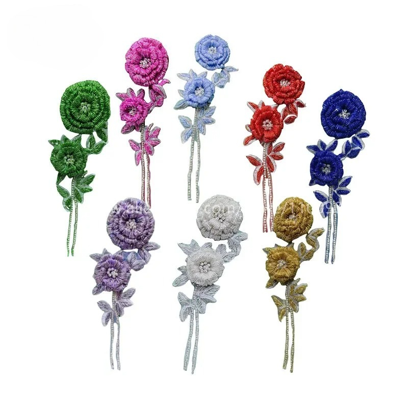 Applique Patch Flower - NIEUWE veelkleurige handgemaakte kralen rozenborstbloemen. Sprankelende