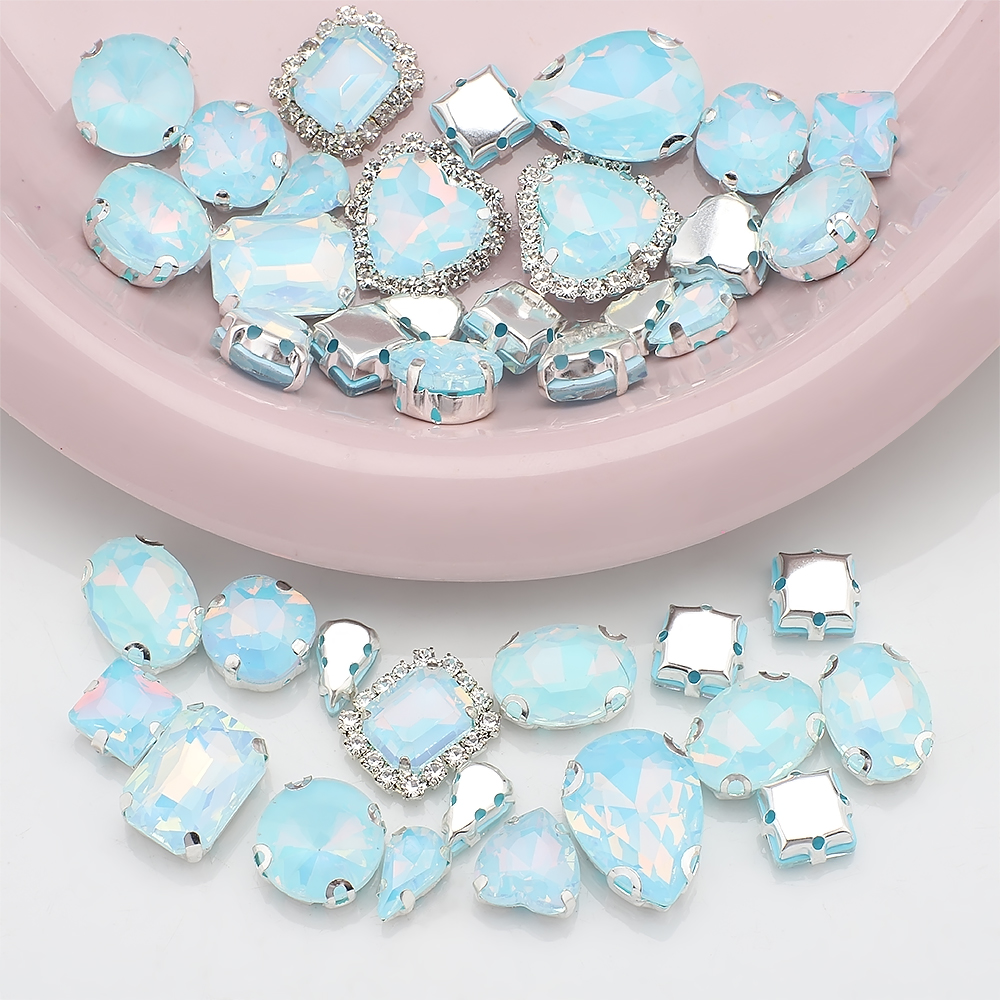 Sew On Rhinestone - 40 Stks/zak Mix Vorm Opaal Glas