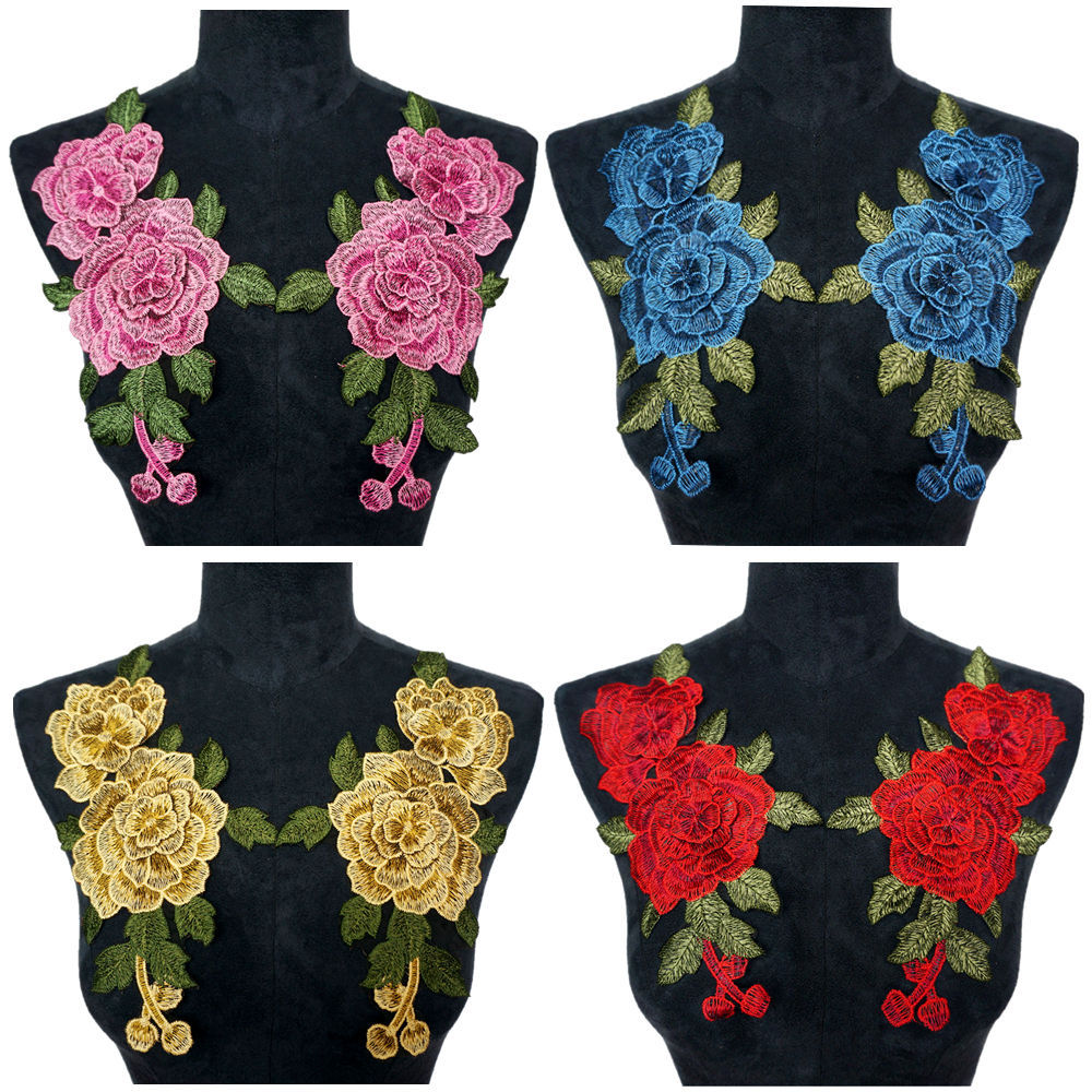 Applique Patch Flower - 2Pcs Grote Borduren Rose Bloemen Party