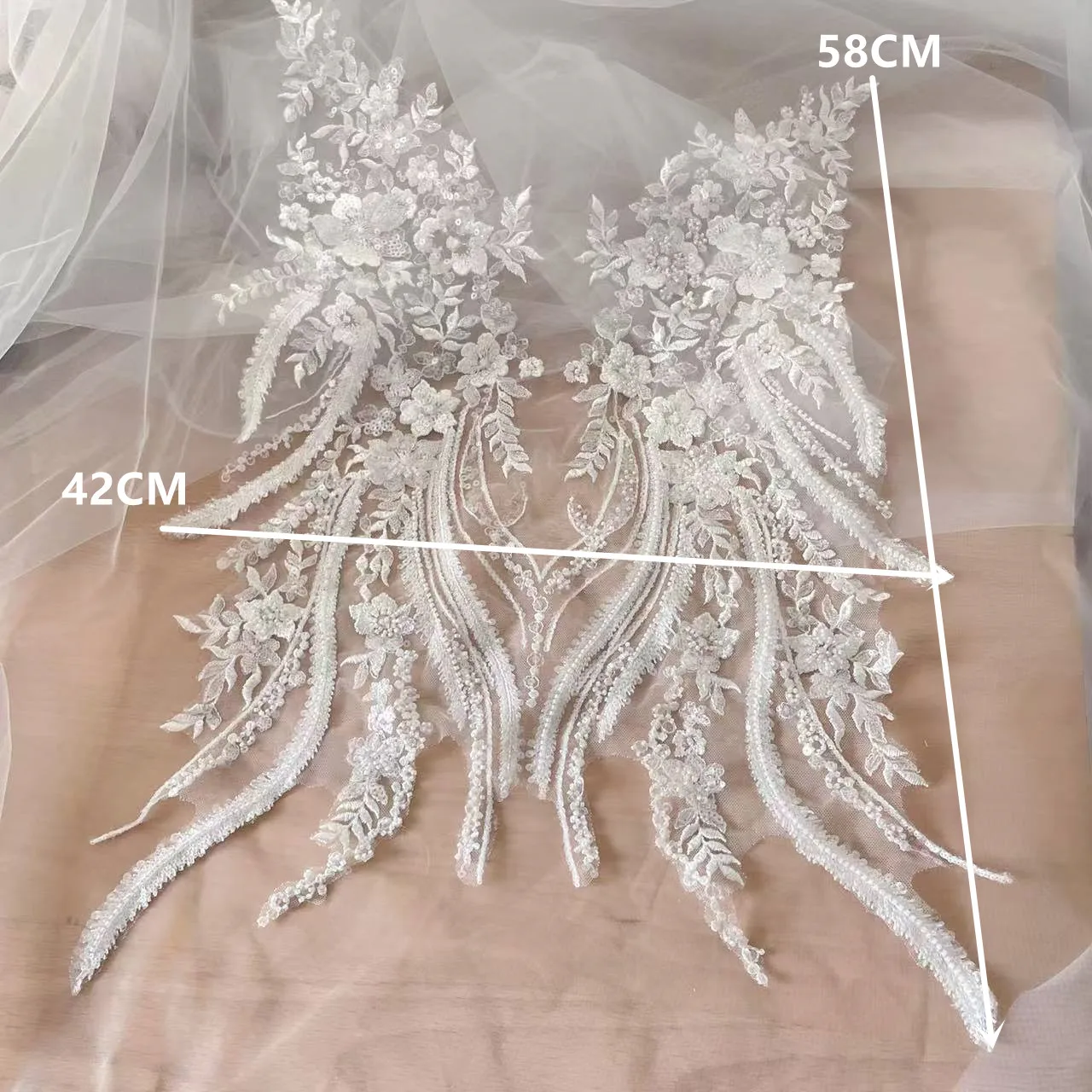 Applique Patch Flower - Nieuwe kralen pailletten kant spiegel bloem
