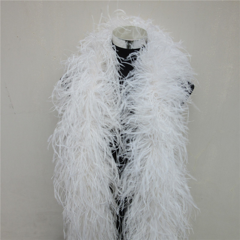 Feather Trim Marabou - 2 meter 6-laags witte natuurlijke struisvogelveren