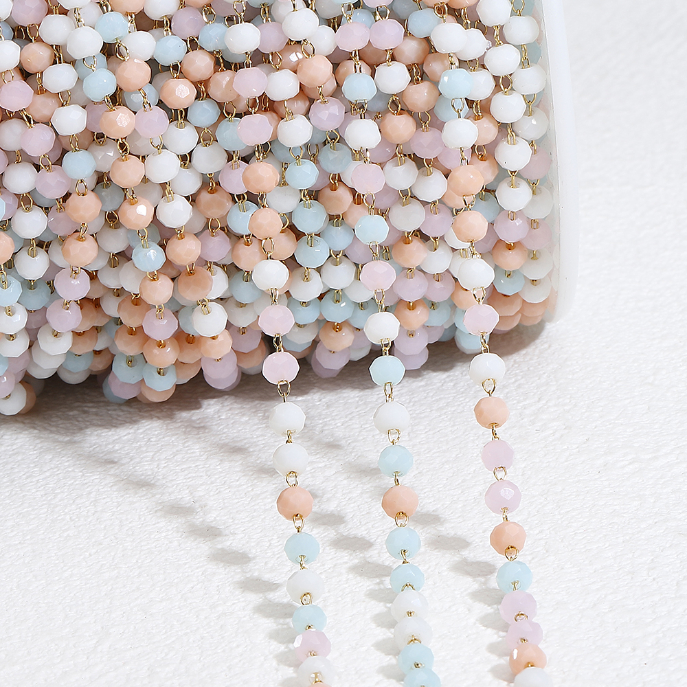 Pearl Trim Chain - 1Meter Roestvrij Staal Kristallen Steen Kralen