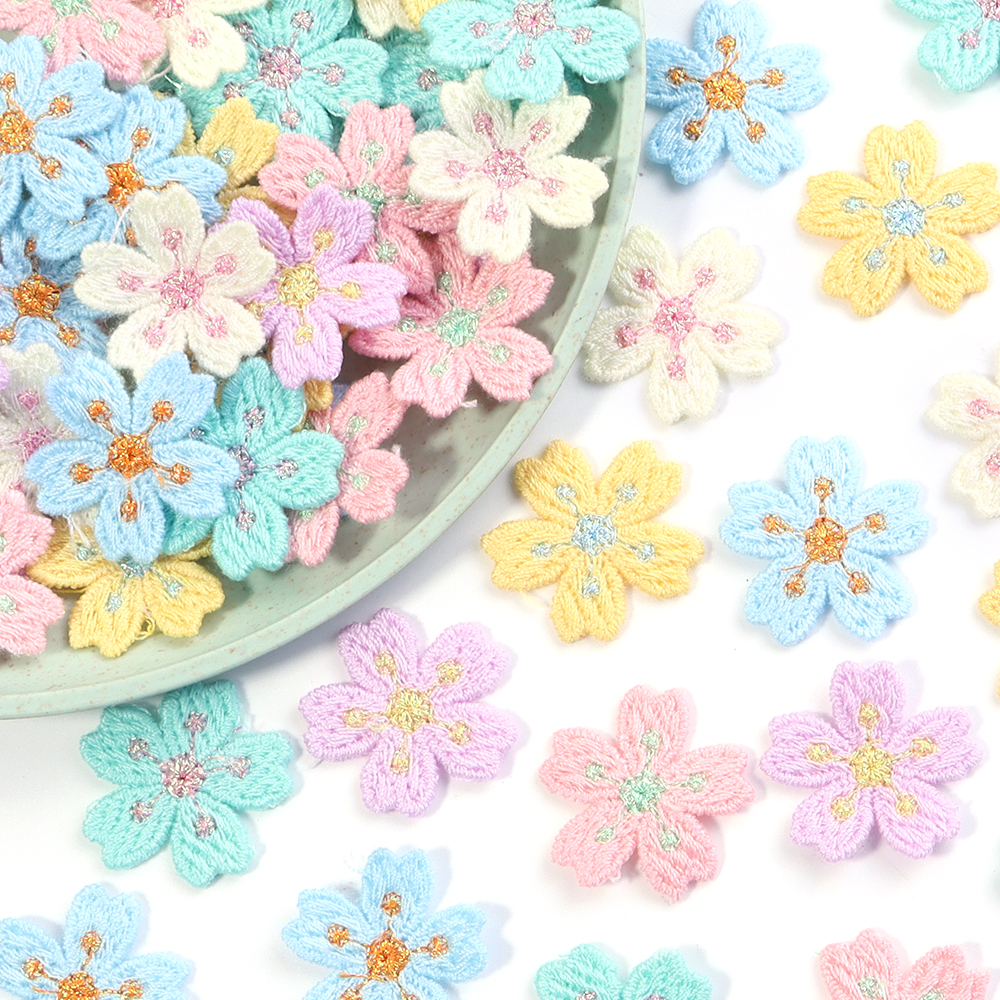 Applique Patch Flower - 20 stks/partij Kleurrijke 2.4 cm Borduren