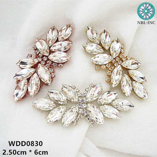 Sew On Rhinestone - (1Pc) Zilver Goud Strass Bruidsriem Bruiloft
