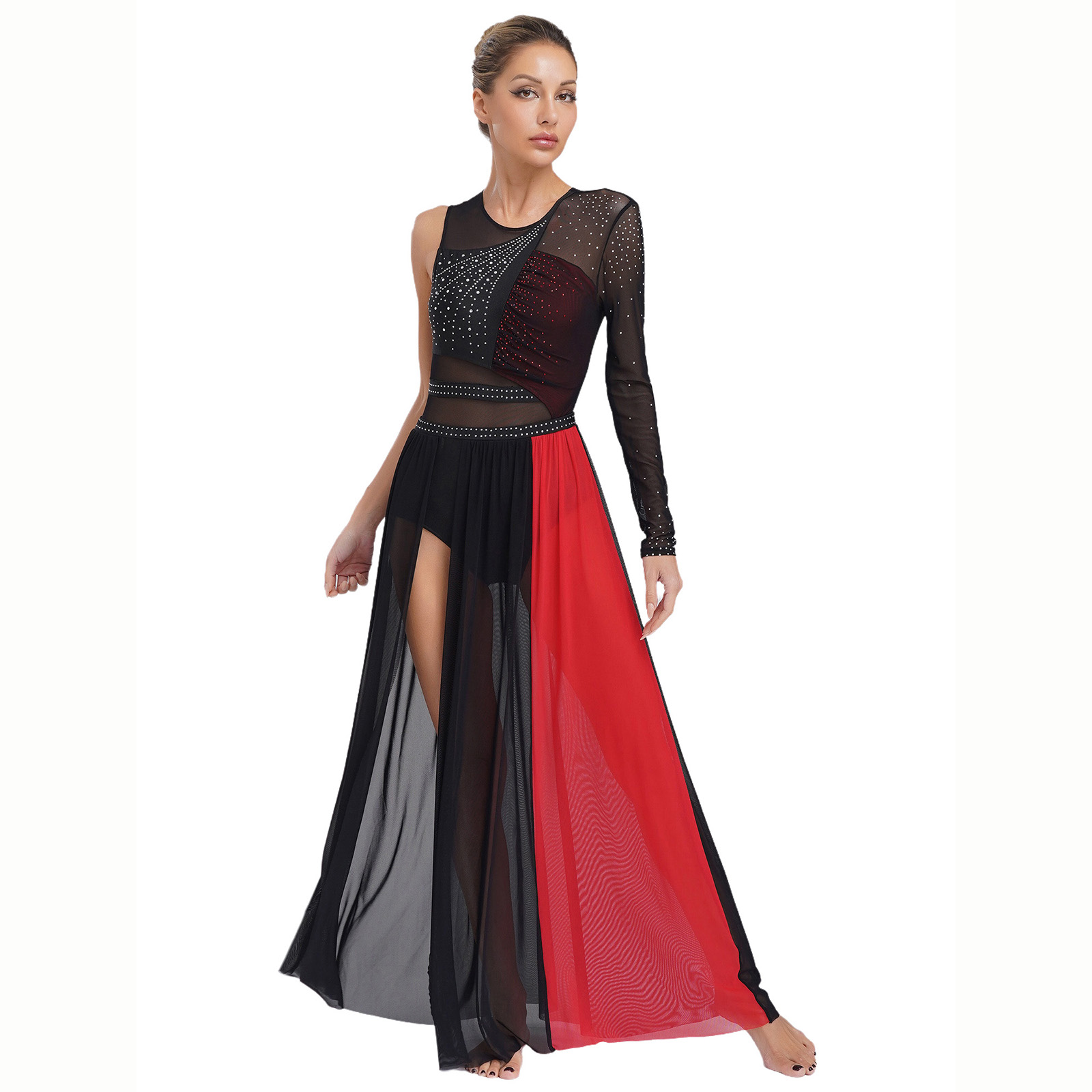 Dames Lyrisch Danskostuum Stra - Rhinestone Banding Trim recensie en prijs