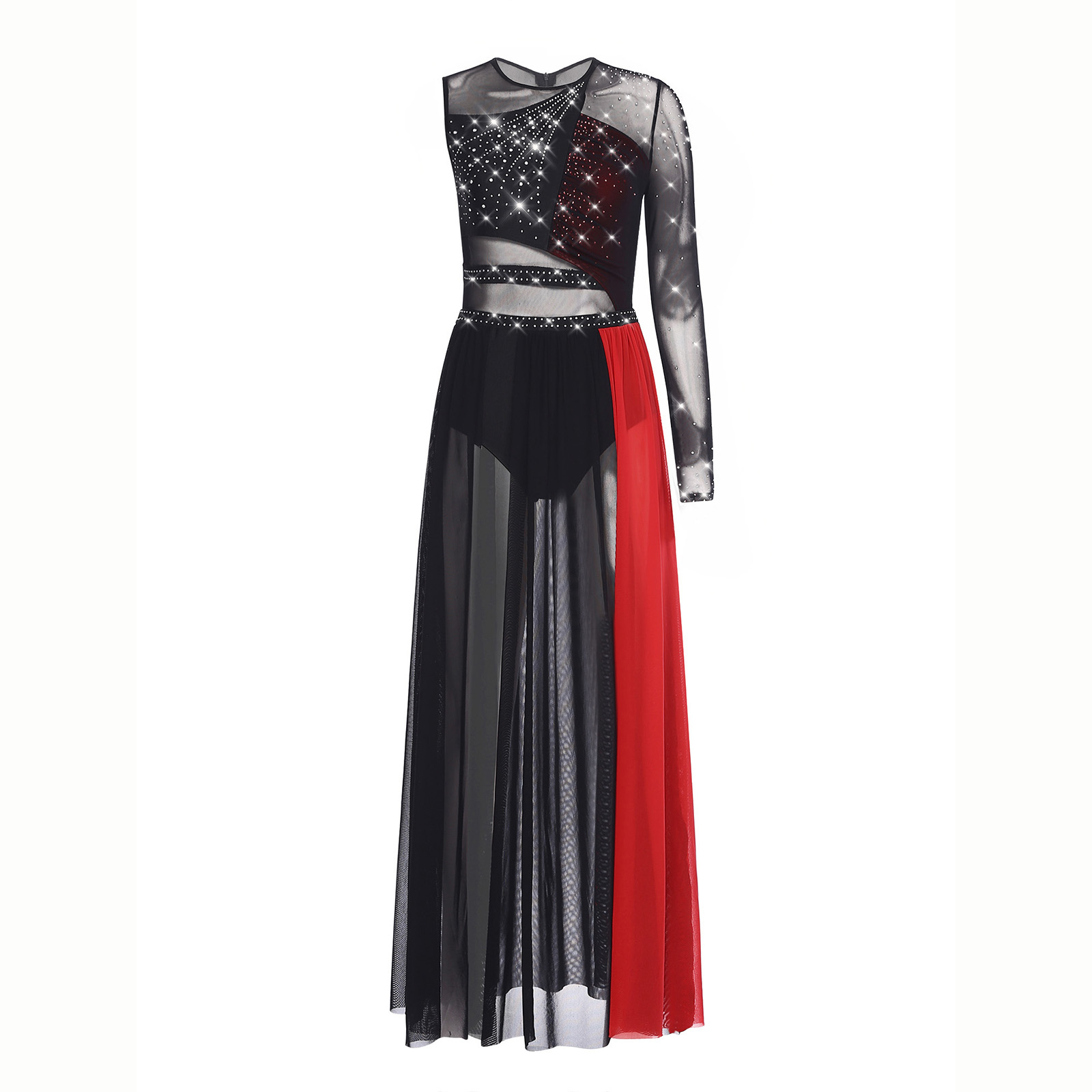 Dames Lyrisch Danskostuum Stra - Rhinestone Banding Trim recensie en prijs