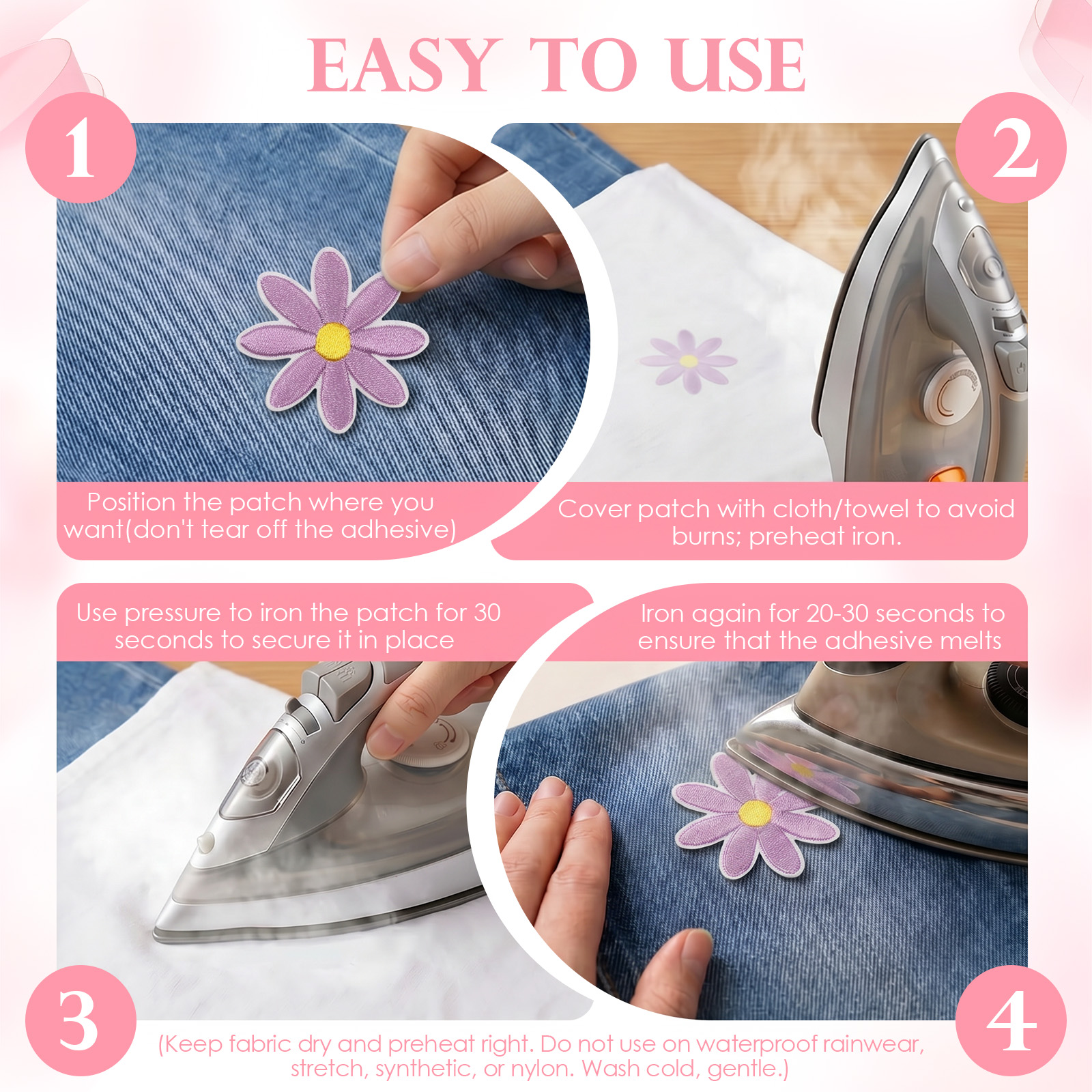 60 stuks 3 maten Daisy bloemen - Applique Patch Flower recensie en prijs