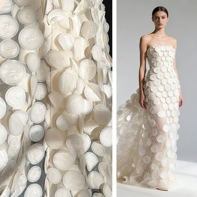 3D meerlaags cirkelvormig gesn - Crystal Mesh Fabric recensie en prijs