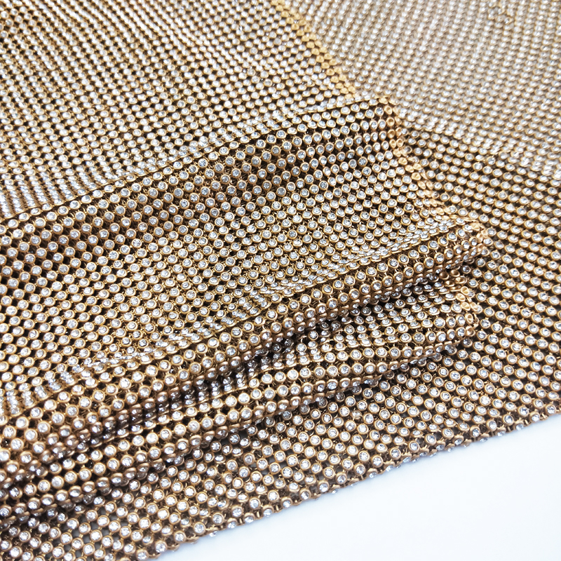 45x120 cm Sparkly Gold Base St - Crystal Mesh Fabric recensie en prijs