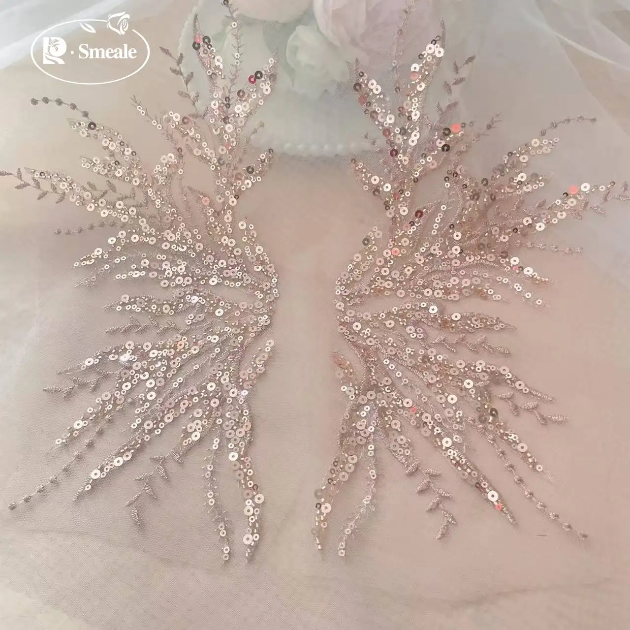5 Paar-2 Paar. Rose Gouden Pai - Applique Patch Flower recensie en prijs