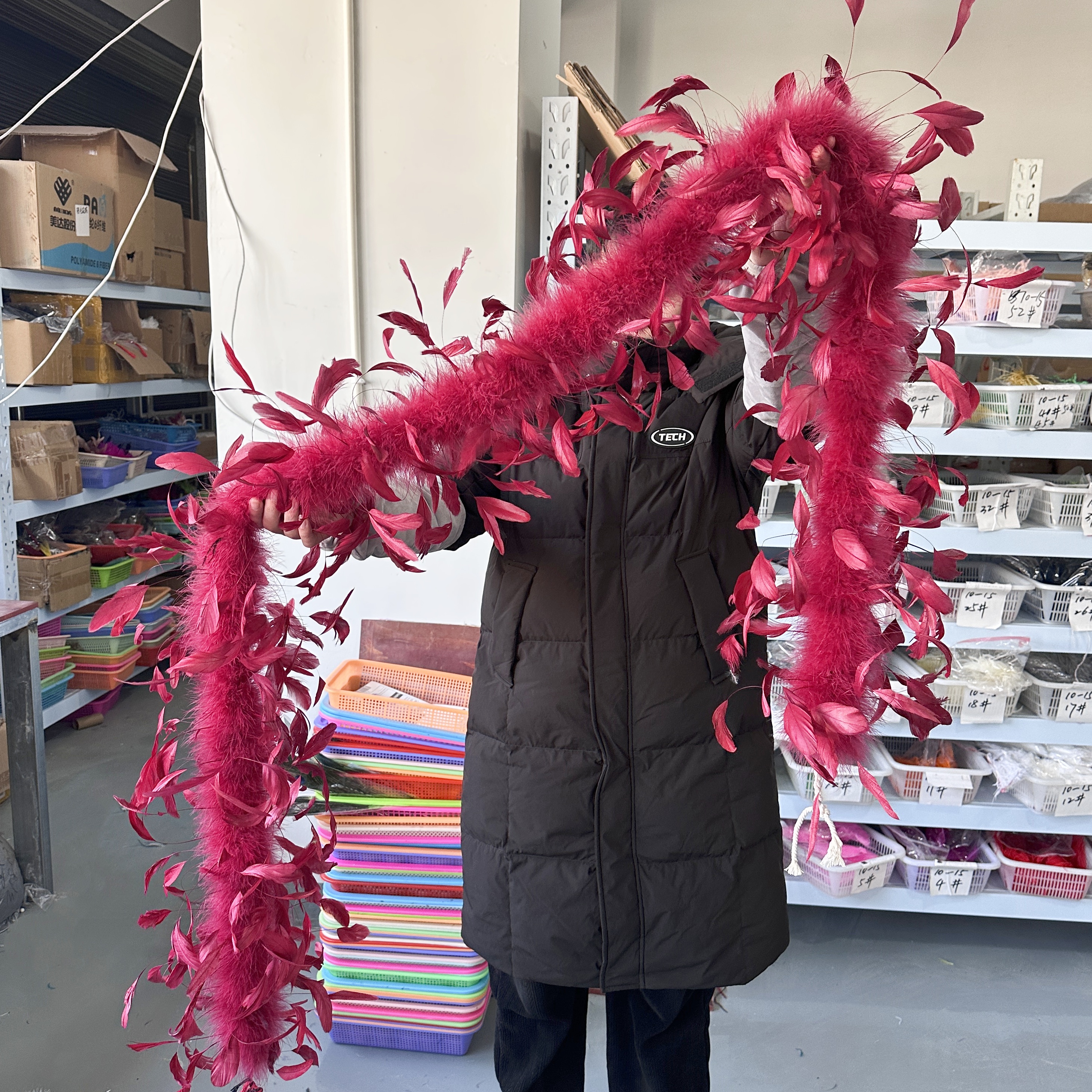 2 meter bordeaux Turkije Marab - Feather Trim Marabou recensie en prijs