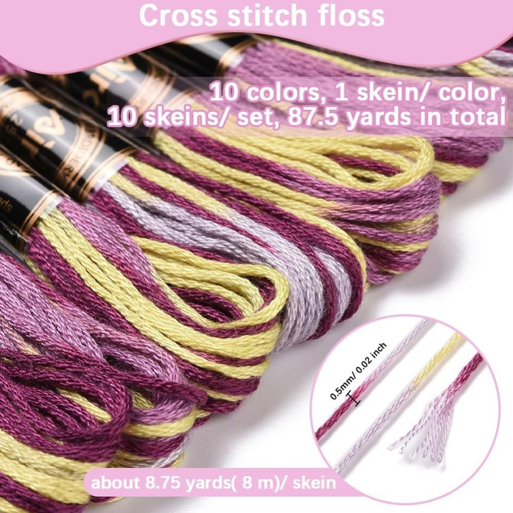 6-strengen paars bonte borduur - Embroidery Embellishments recensie en prijs