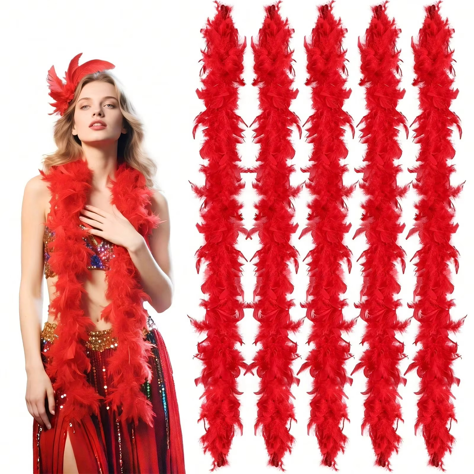 Rode Marabou Feather Boa Trim  - Feather Trim Marabou recensie en prijs