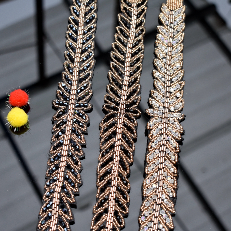 Lange bladeren handgemaakte ap - Sew On Rhinestone recensie en prijs