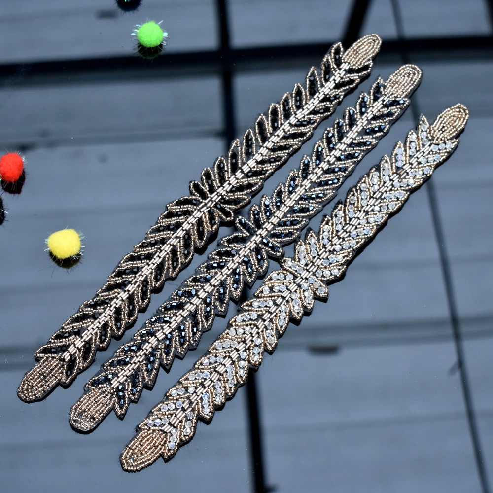 Lange bladeren handgemaakte ap - Sew On Rhinestone recensie en prijs