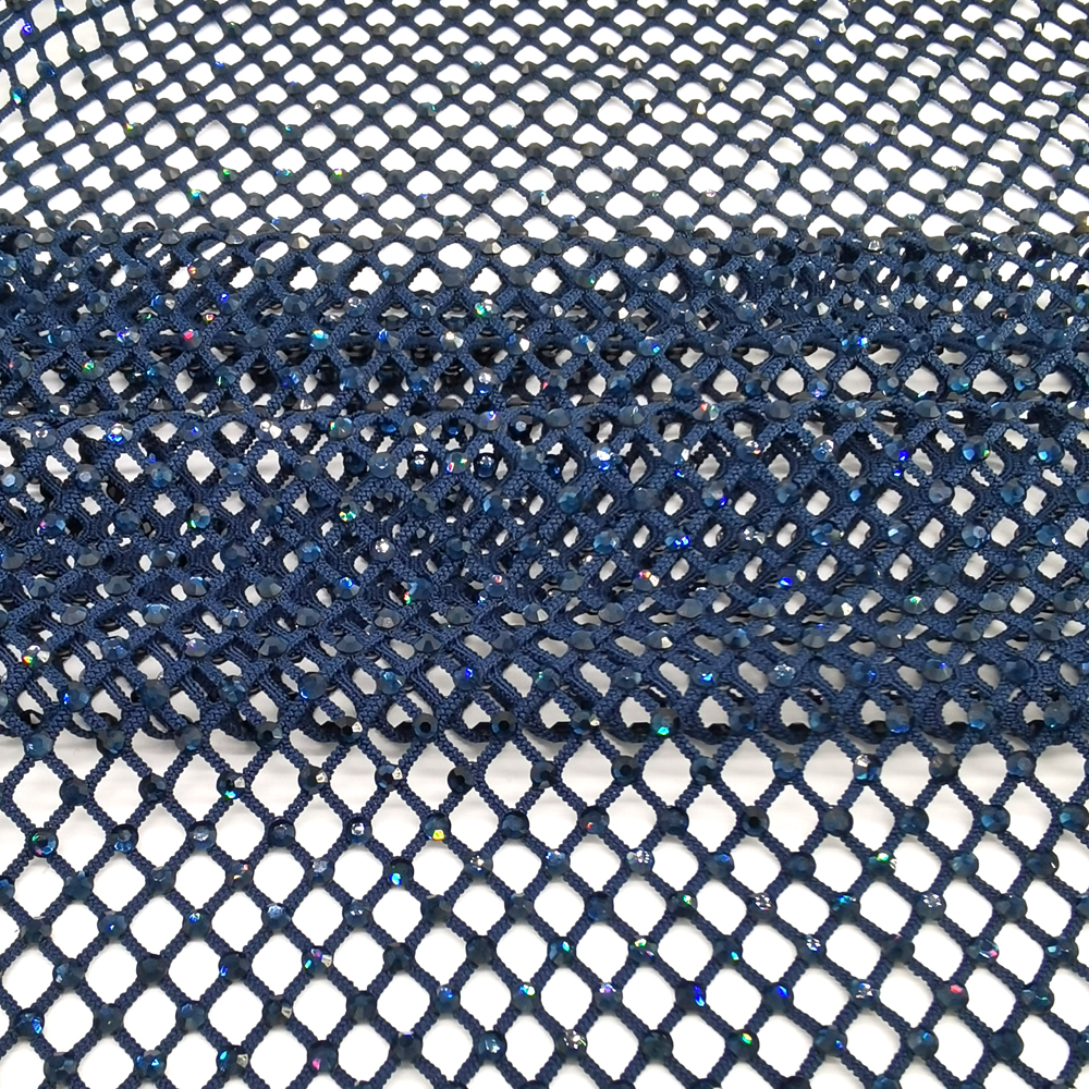 SS10 Steentjes Mesh Navy Kleur - Crystal Mesh Fabric recensie en prijs