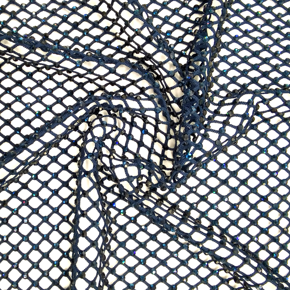 SS10 Steentjes Mesh Navy Kleur - Crystal Mesh Fabric recensie en prijs