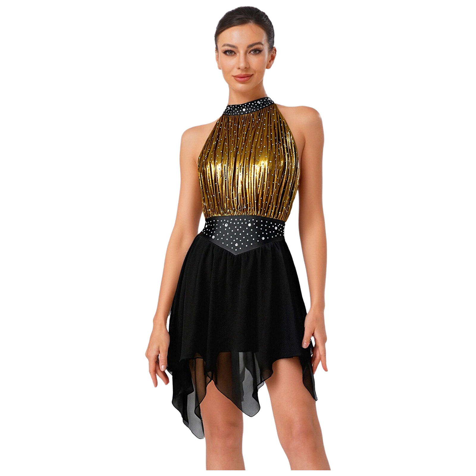 Vrouwen mouwloos glanzend stra - Rhinestone Banding Trim recensie en prijs