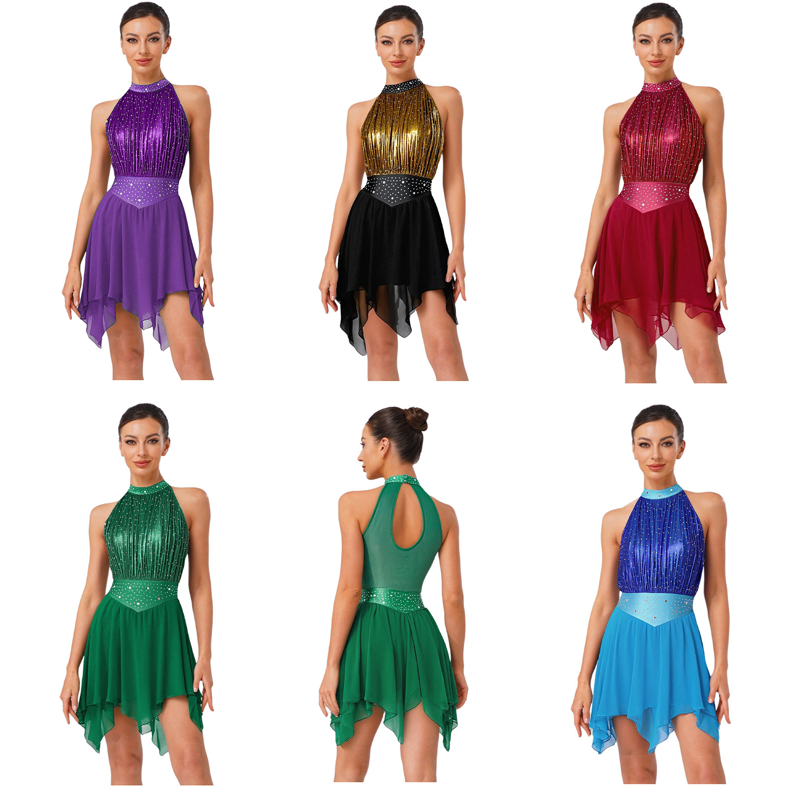 Vrouwen mouwloos glanzend stra - Rhinestone Banding Trim recensie en prijs
