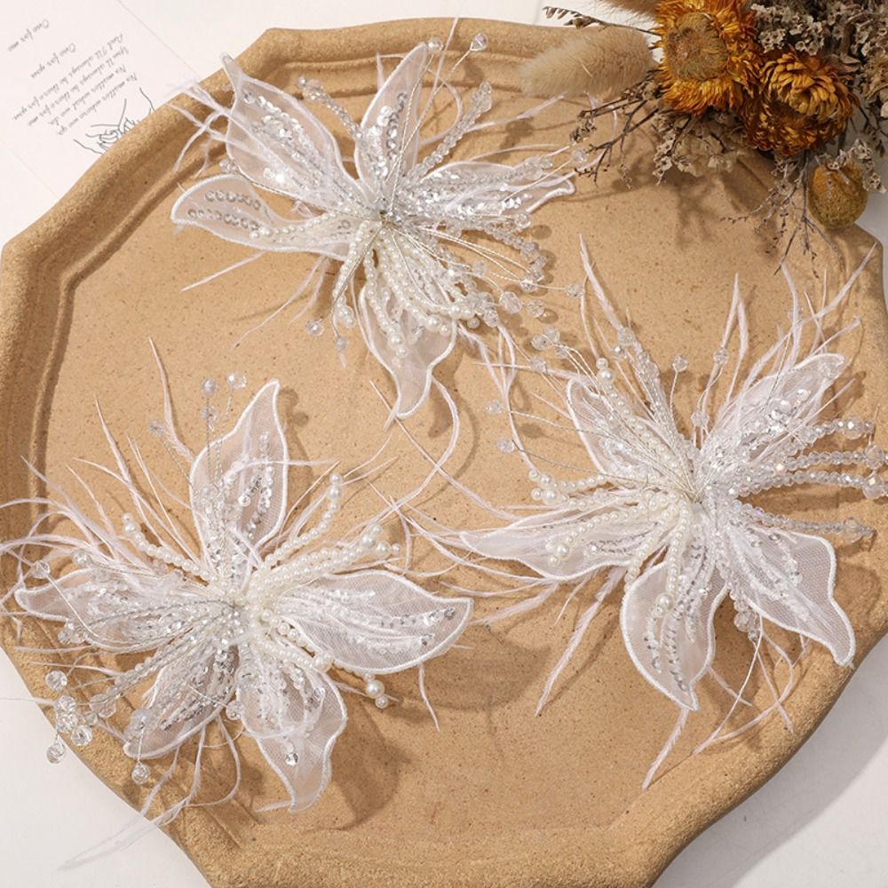 1PC Feather Pearl 3D Organza F - Applique Patch Flower recensie en prijs
