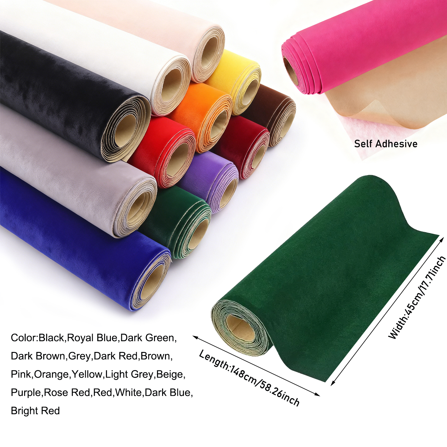 1 rol 45 x 148 cm zelfklevende - Velvet Ribbon Roll recensie en prijs