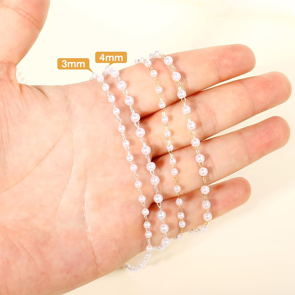 20 Meter 3/4/5/6mm Faux Parels - Pearl Trim Chain recensie en prijs