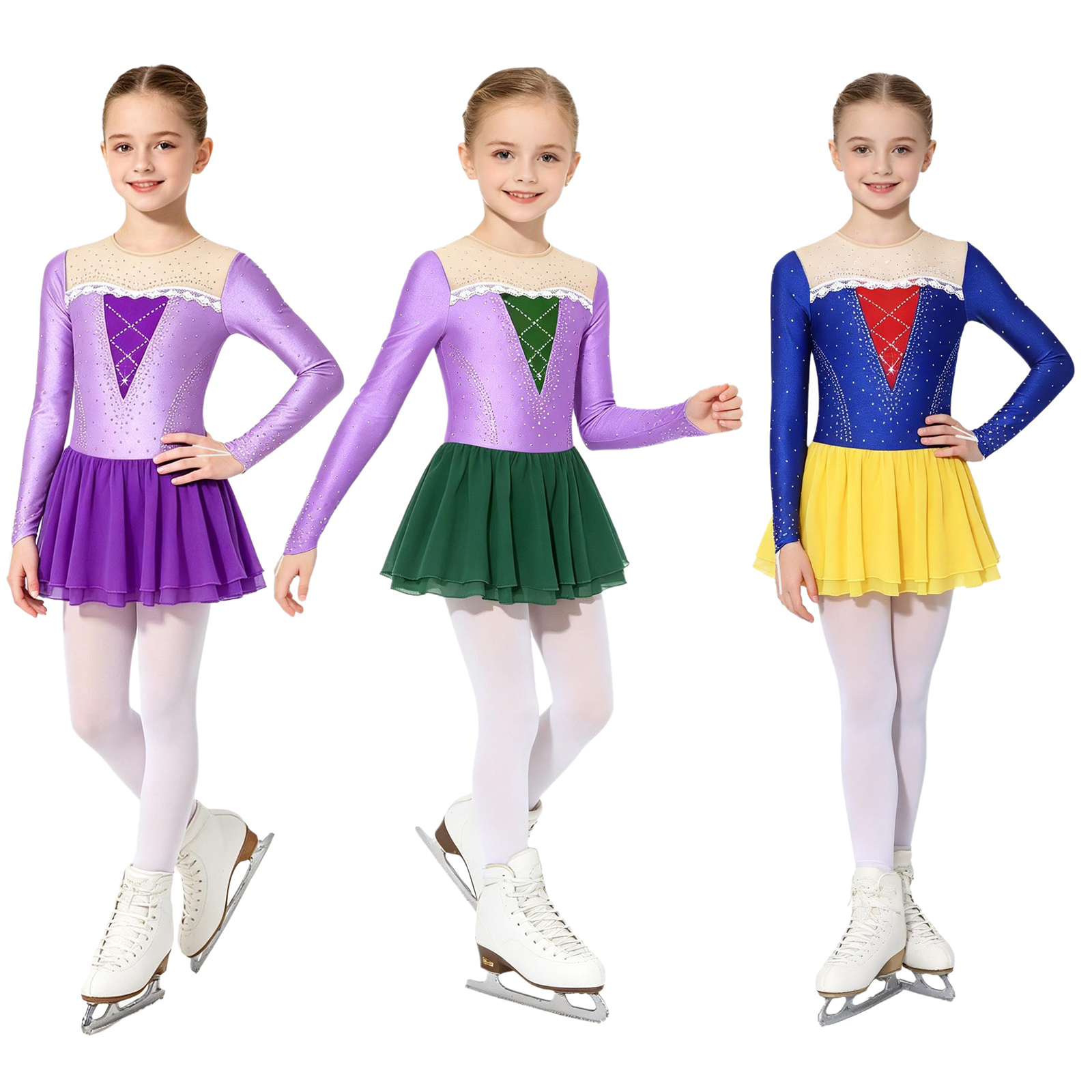 6-16Y Meisjes Prinses Dans Jur - Rhinestone Banding Trim recensie en prijs