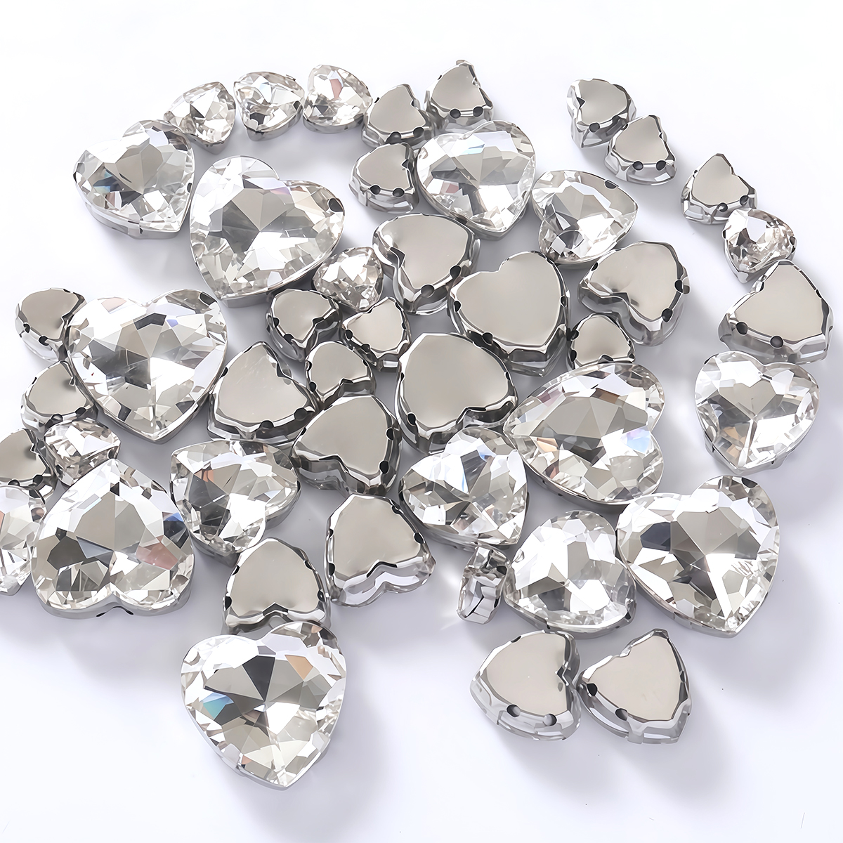 Hartvormige glazen steentjes m - Sew On Rhinestone recensie en prijs
